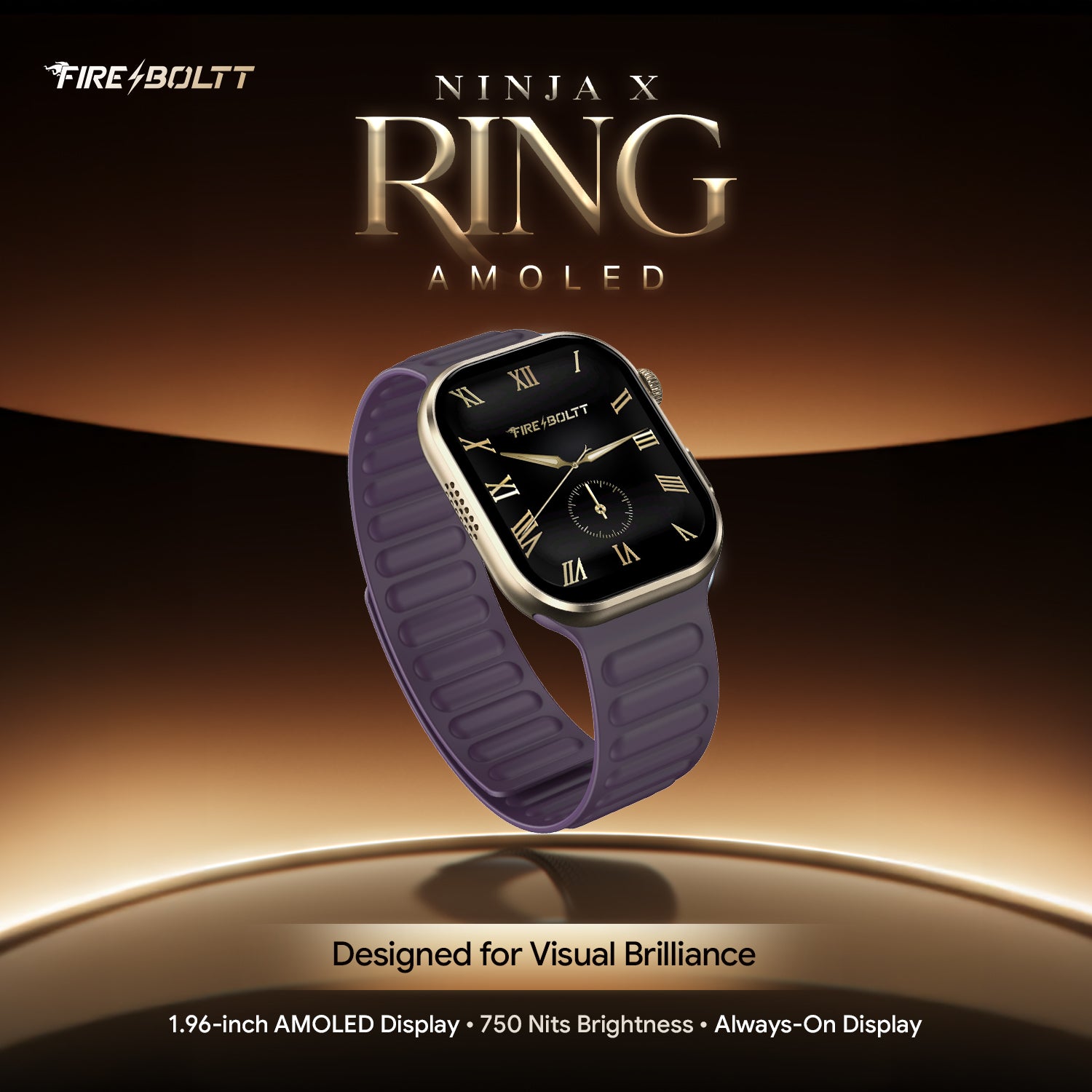 Ninja Ring Amoled - Midnight Black with a (1.96 inch) Display and BT ...