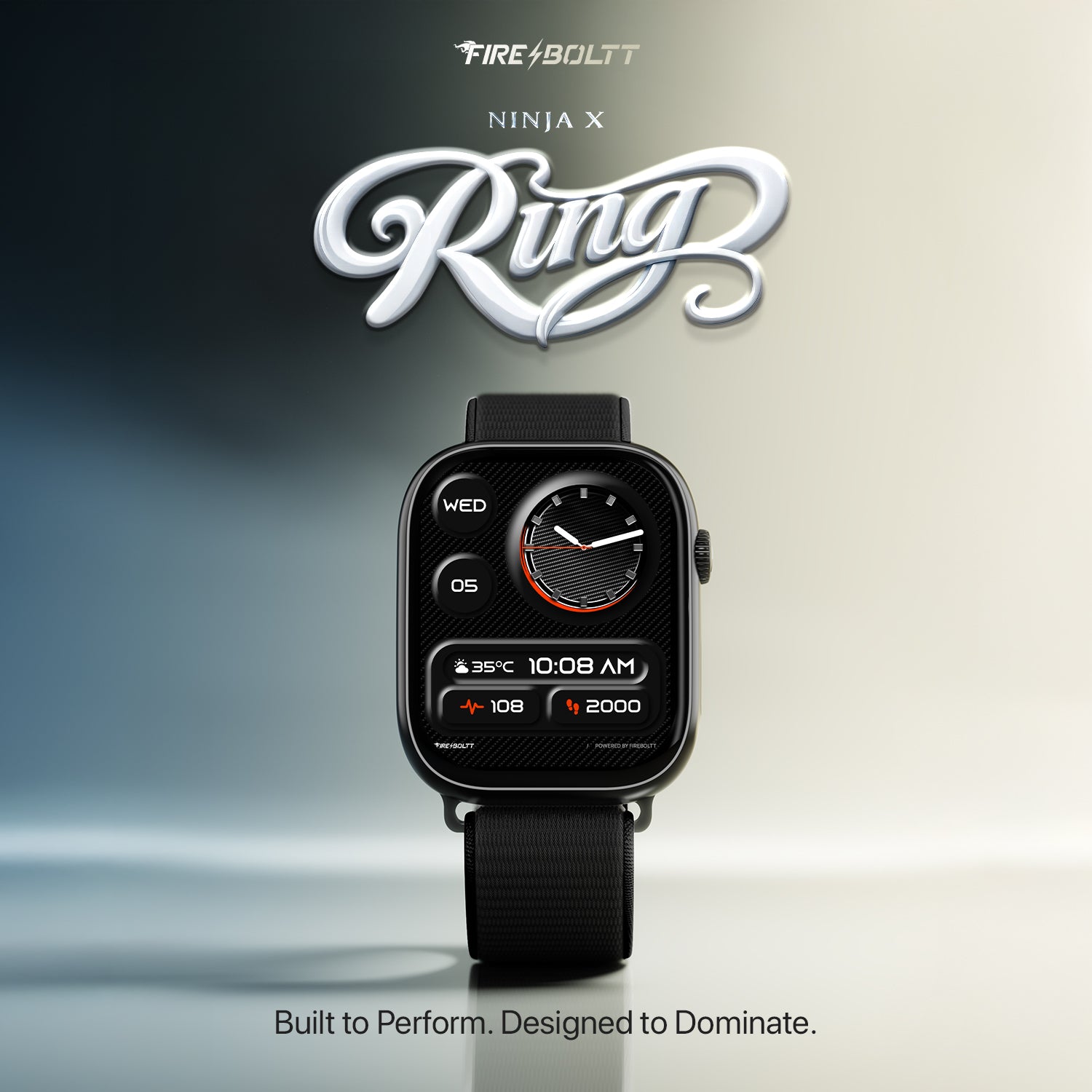 10 Rings Ninja Ninja X Ring with (1.96 inch) Display and BT Calling – Fire-Boltt