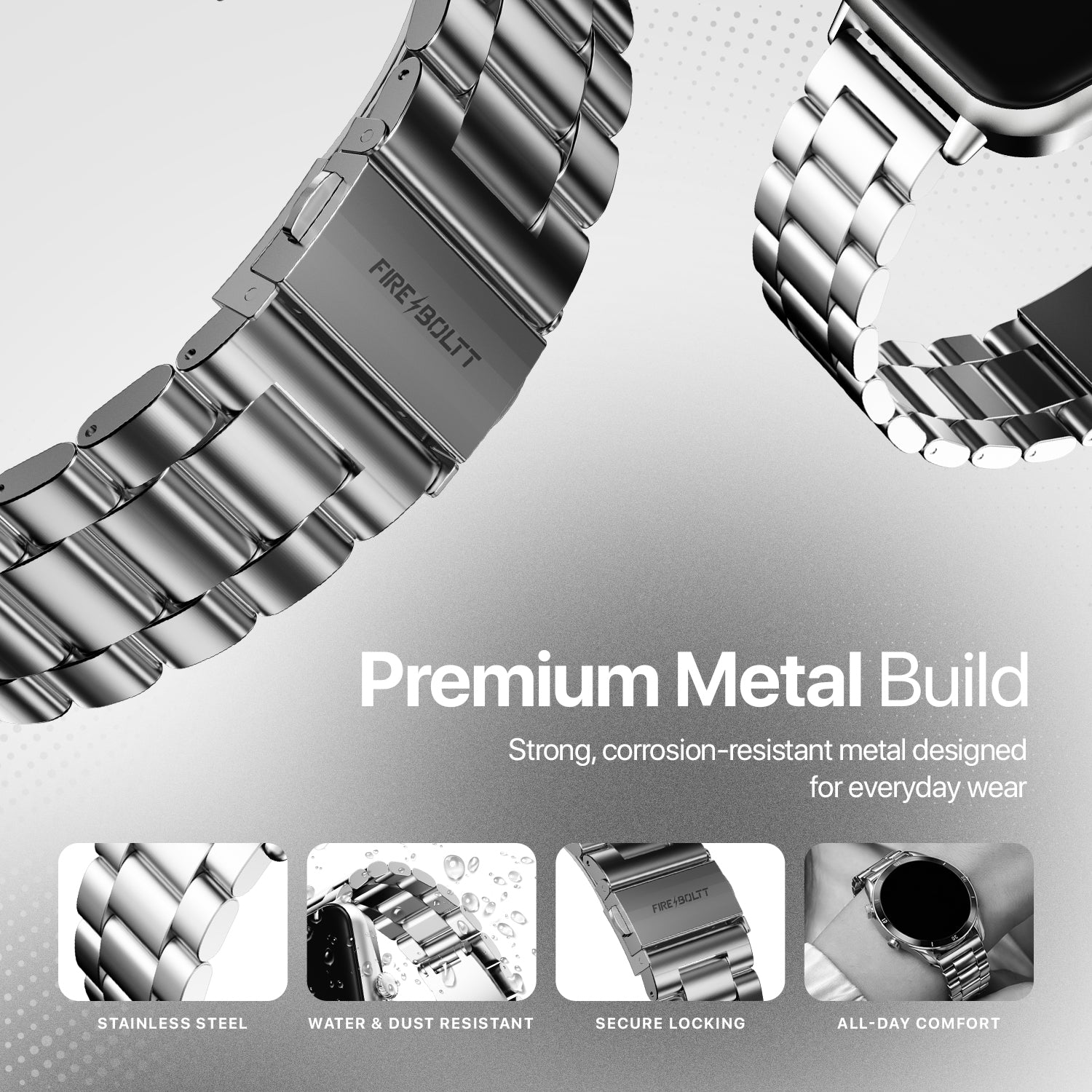 MetalEdge Stainless Steel Chain Straps 22mm – Fire-Boltt