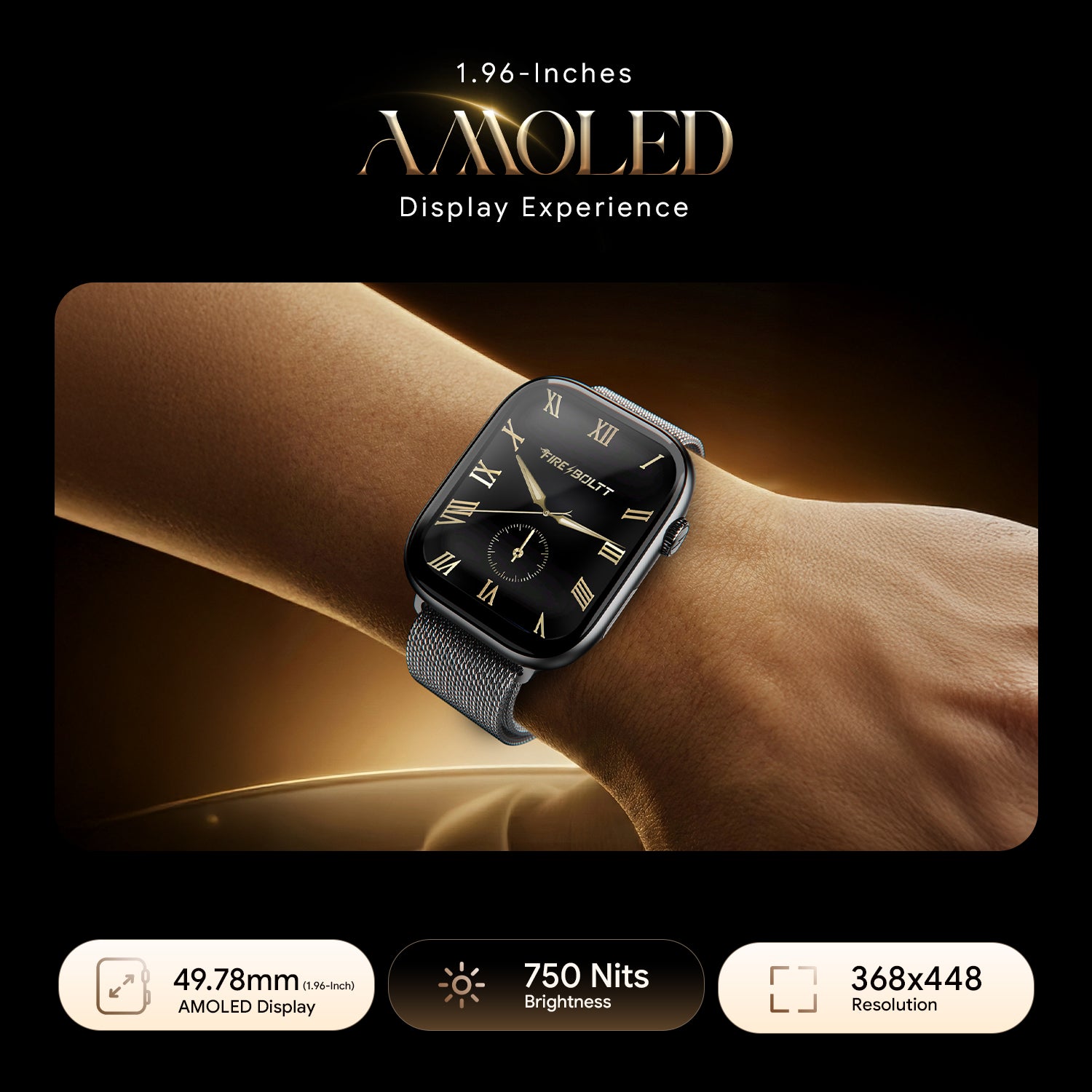 Ninja Ring Amoled - Midnight Black with a (1.96 inch) Display and BT ...