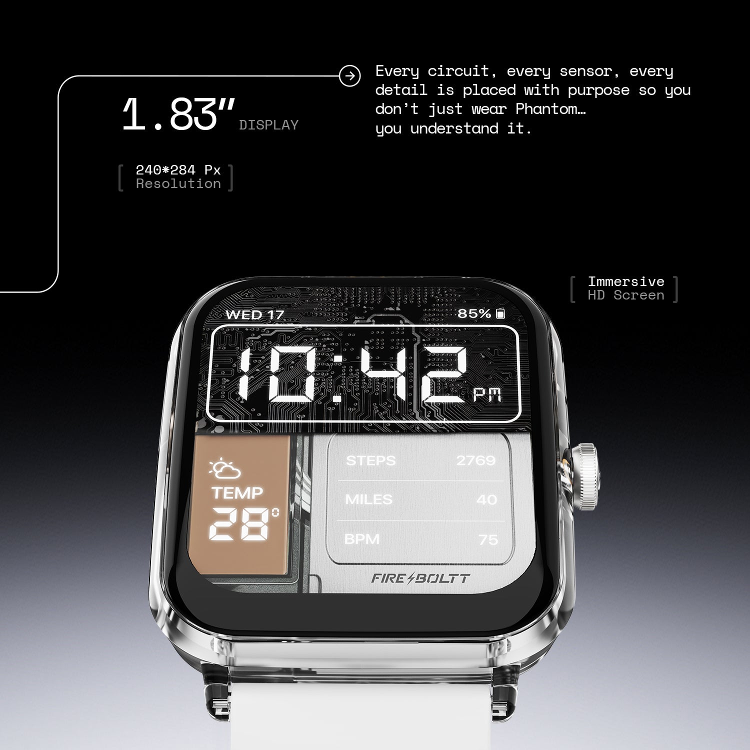 Ninja Phantom with a 51mm (1.83 inch) Display and BT Calling – Fire-Boltt